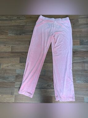 Juicy Couture Light Pink Velour Lounge Pants with Rhinestone Script